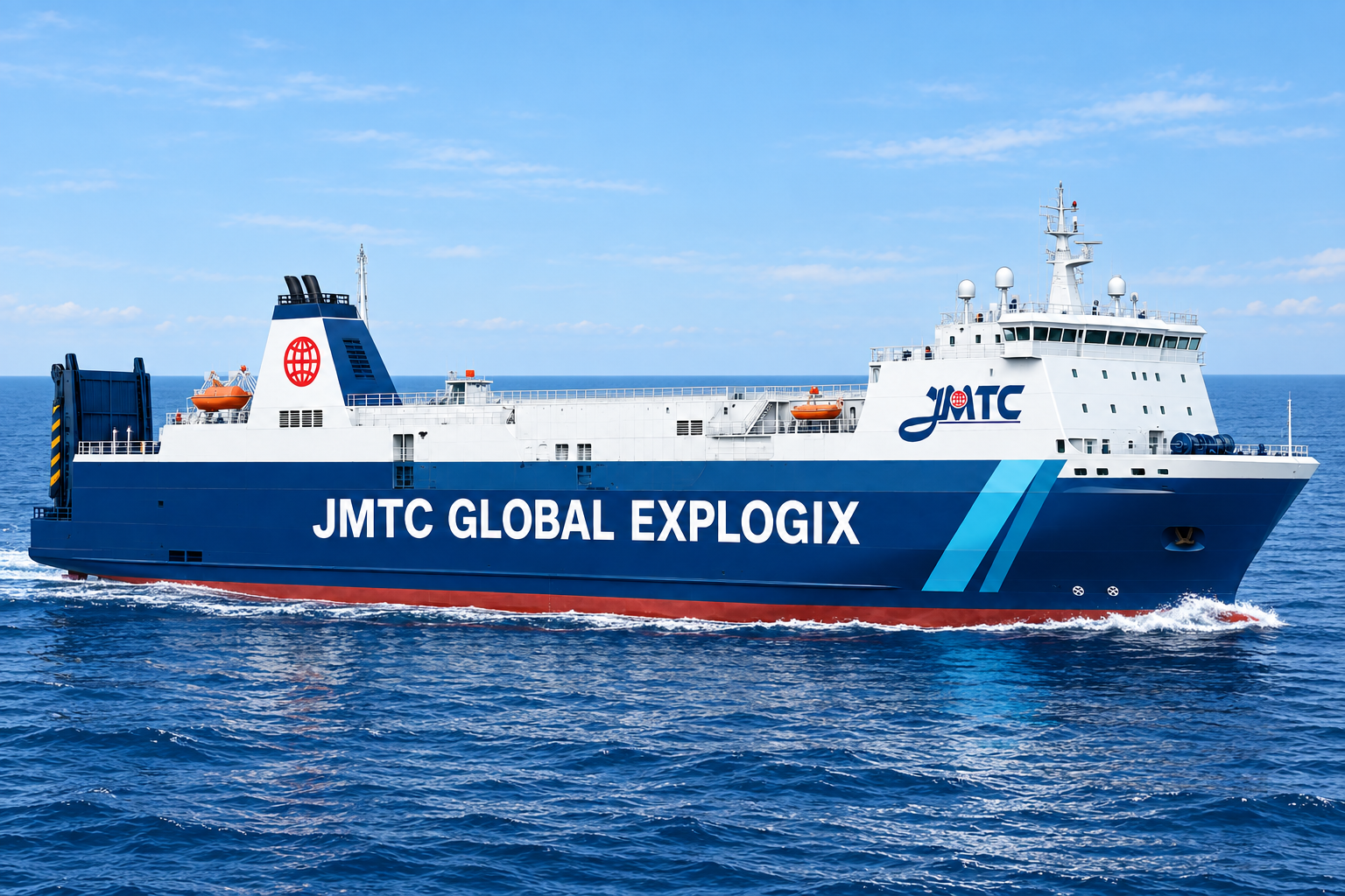 JMTC 브랜드의 한중일 페리 운송 콘셉트 이미지